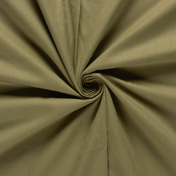 Denim fabric Khaki Green pre-washed 