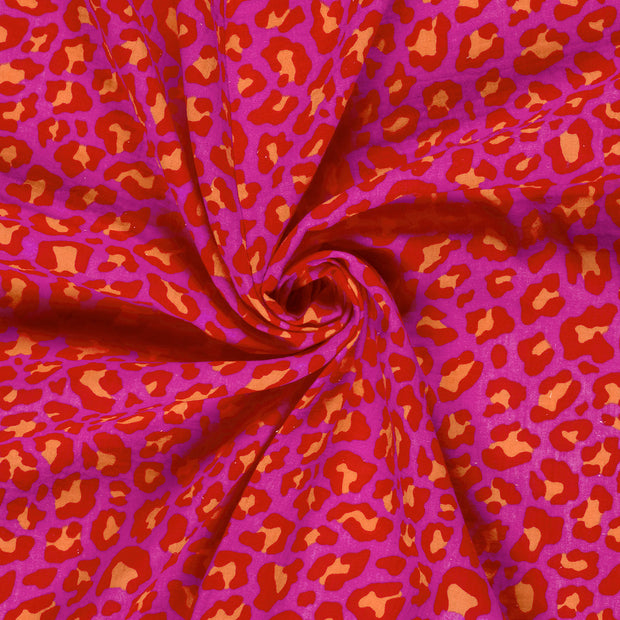 Muslin fabric Pink printed 