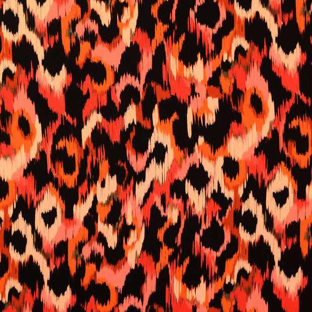 Viscose Poplin fabric Flowers Red