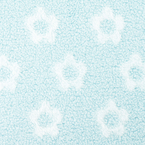 Teddy fabric Flowers Light Blue