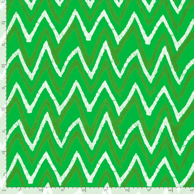 Voile fabric Abstract Lime Green