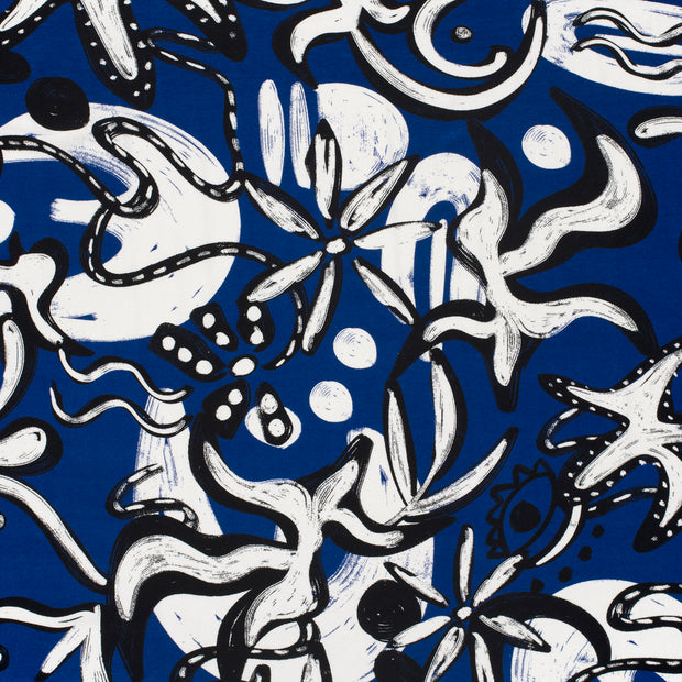 Viscose Vortex Jersey fabric Cobalt matte 