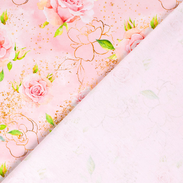 French Terry fabric Roses digital printed 