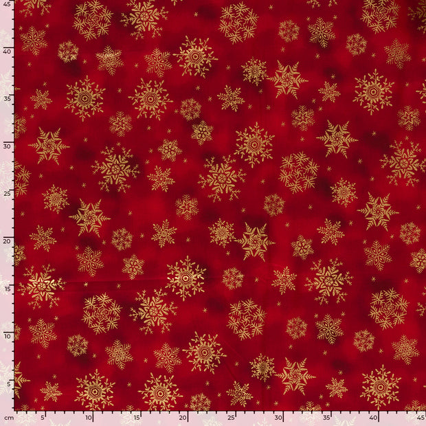  fabric Snowflakes Red