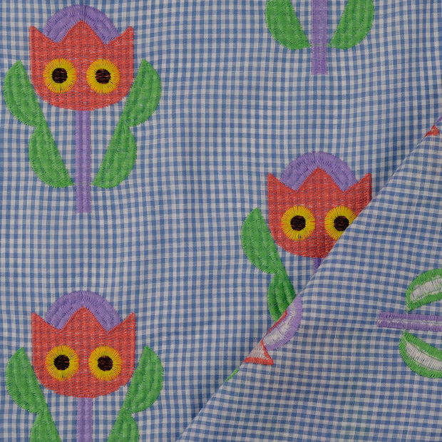 Cotton Poplin fabric embroidered 