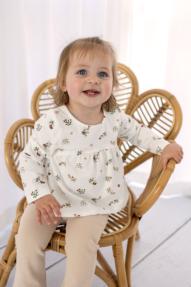 Jersey fabric Flowers Off White