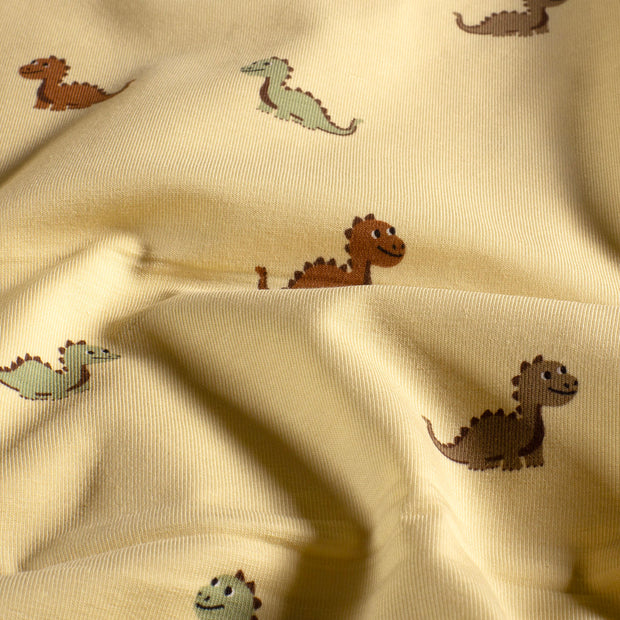 Jersey fabric Dinosaurs Beige