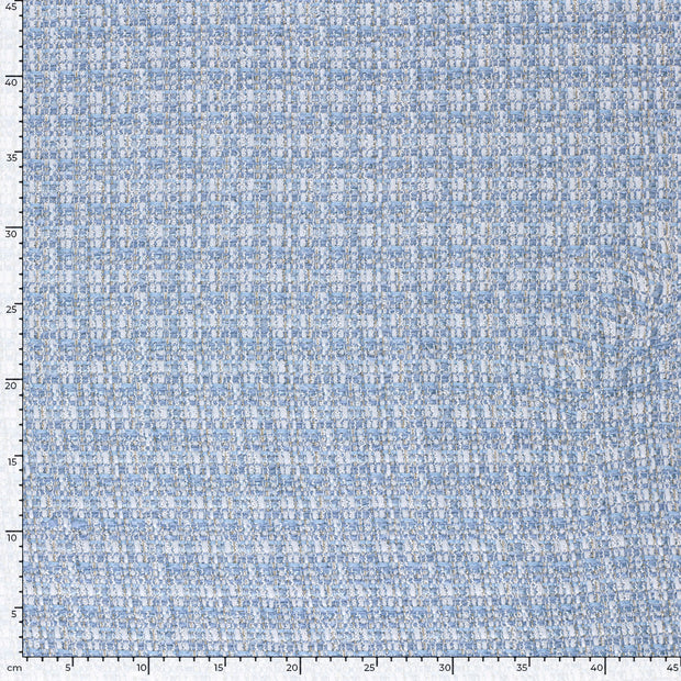 Bouclé fabrik Karo's Indigoblau