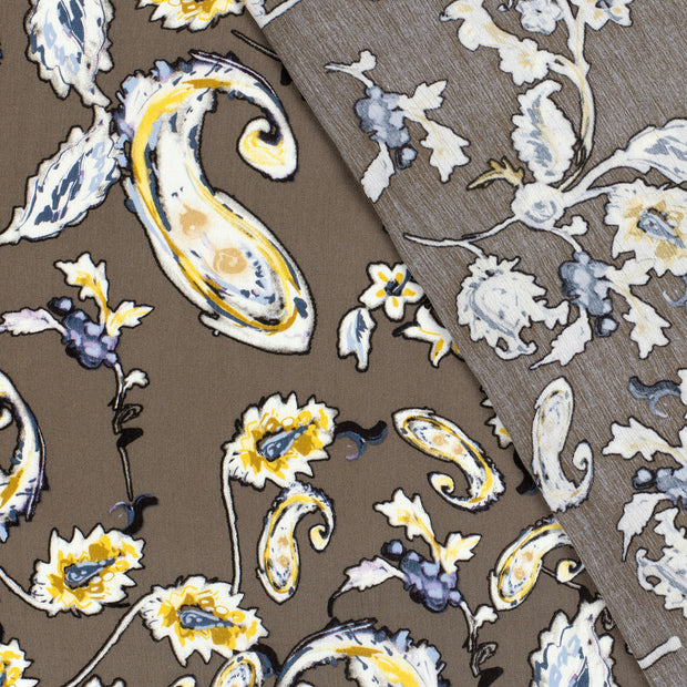 Borken Crepe fabric Paisley printed 