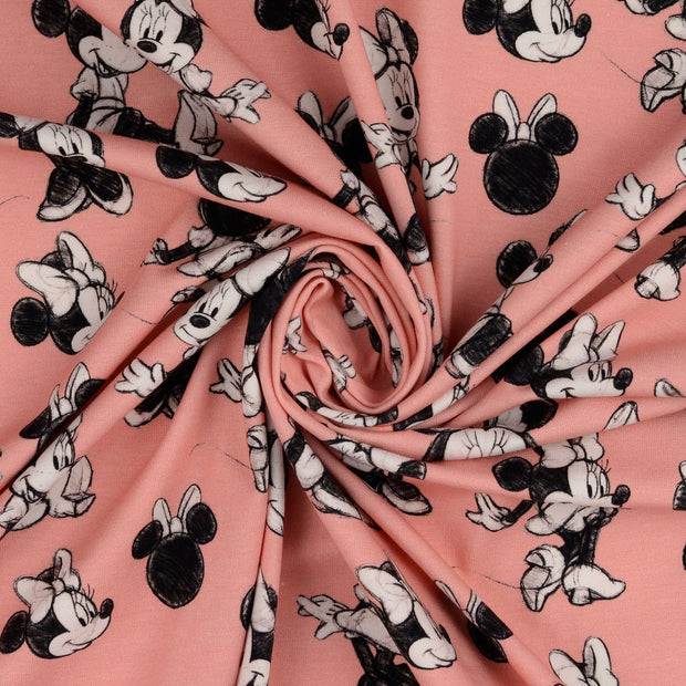 Cotton Jersey fabric Pink digital printed 