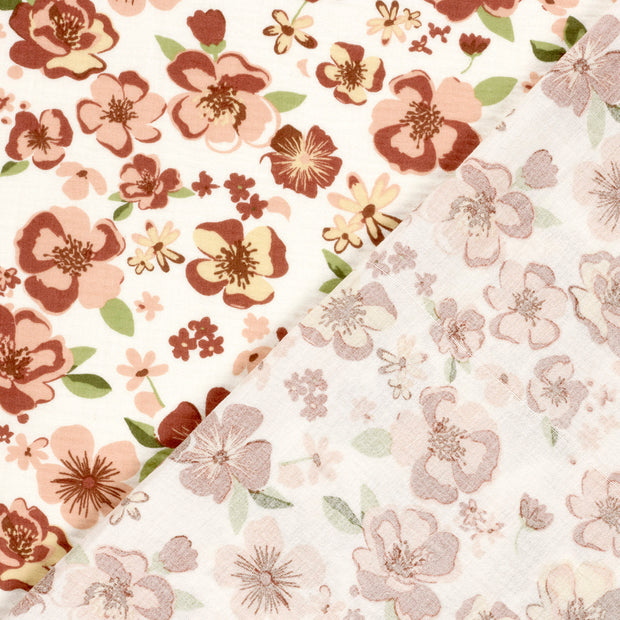 Muslin fabric Flowers printed 