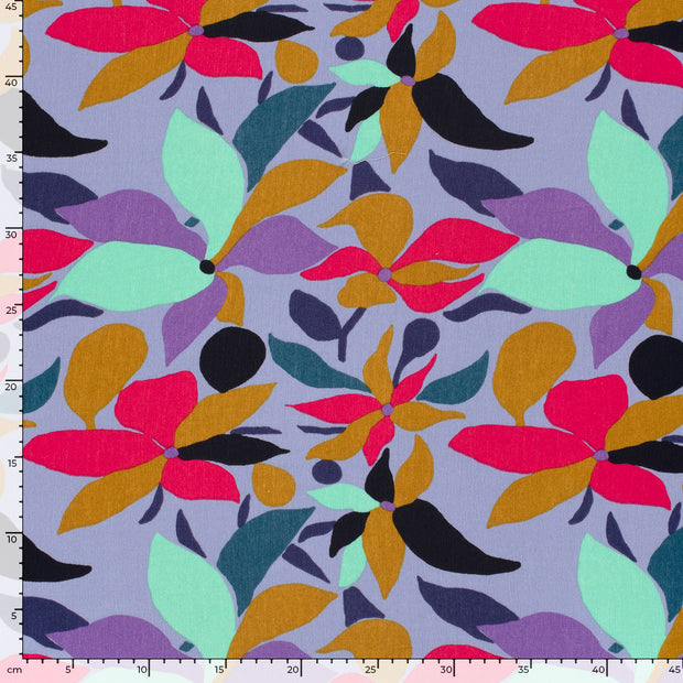 Borken Crepe fabric Abstract Lila
