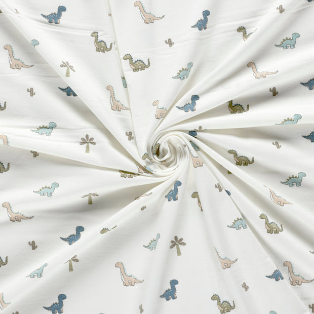 Jersey fabric Off White printed 