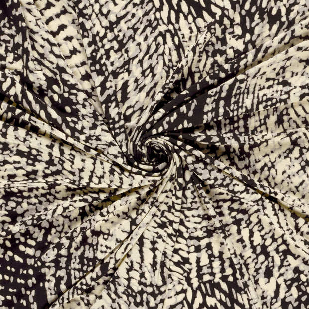 Viscose Vortex Jersey fabric Black printed 