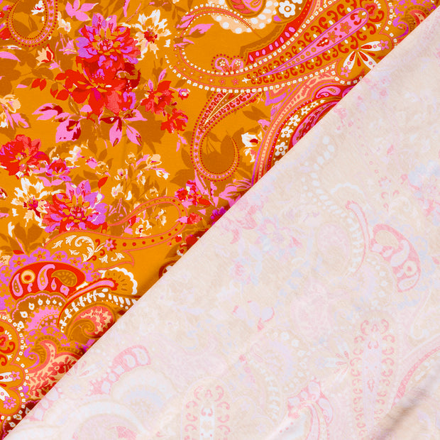 Jersey fabric Paisley Oker