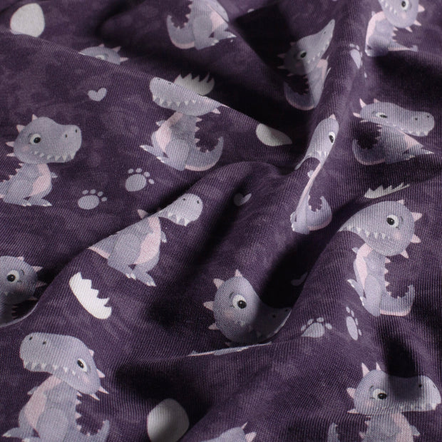 Jersey fabrik Dinosaurier Violett