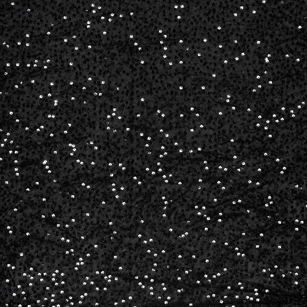 Terciopelo tela Negro reluciente 
