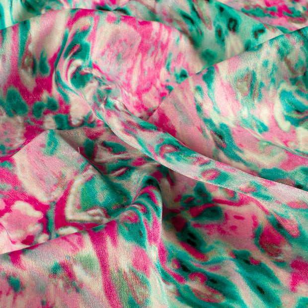 Satin Velvet fabric Abstract Fuchsia