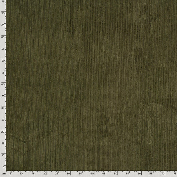 Corduroy 4.5w fabric Unicolour Khaki Green