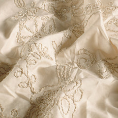 Woven Polyester Flowers Beige