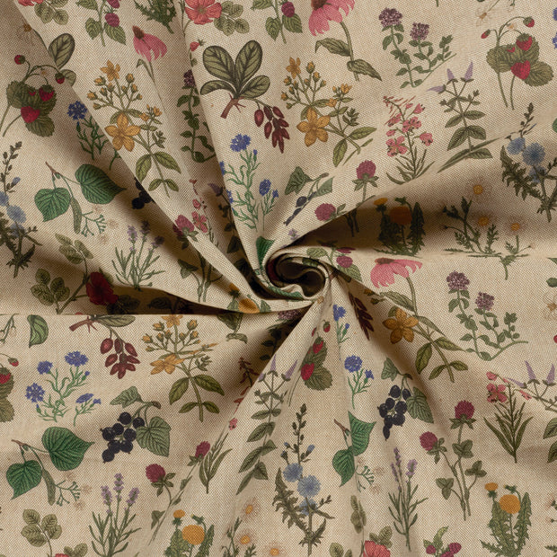 Linen Look fabric Multicolor digital printed 