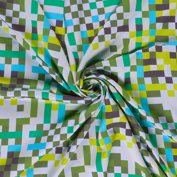 Viscose Satin fabrik Hellblau digital bedruckt 