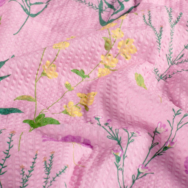 Baumwoll Webware fabrik Blumen Rosa
