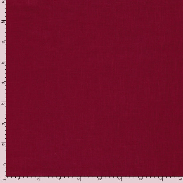 Lino tela Unicolor Rojo oscuro