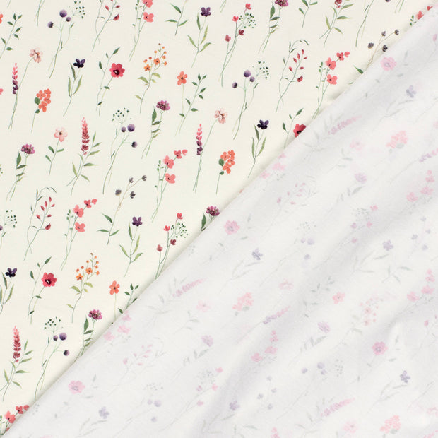 Cotton Jersey GOTS organic fabric Flowers digital printed 