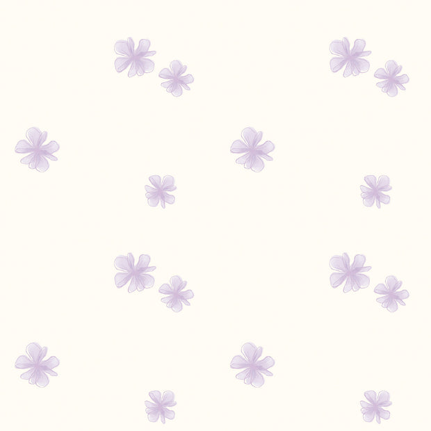 Rib Jersey fabric Flowers Off White