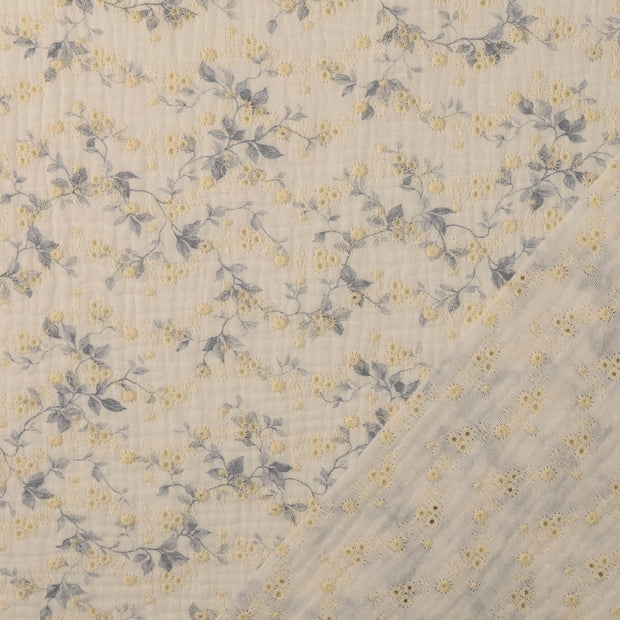 Cotton Poplin fabric embroidered 