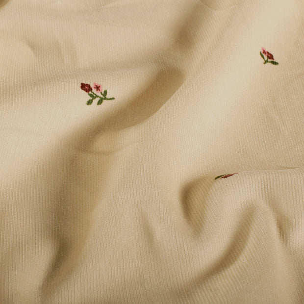 Babycord 21w fabric Flowers Beige