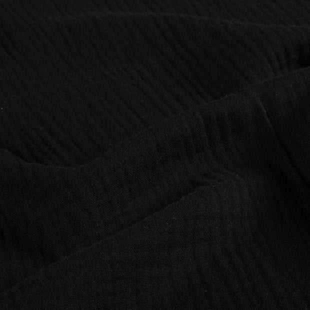Muslin GOTS organic fabric Unicolour Black