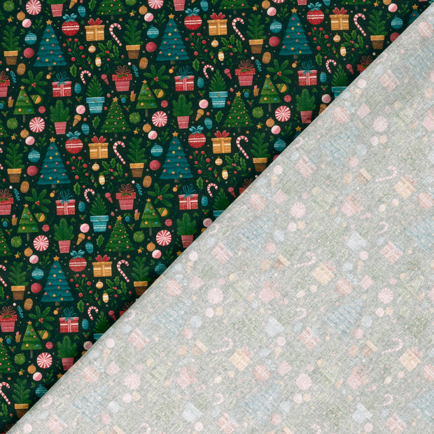 Cotton Poplin fabric Christmas digital printed 