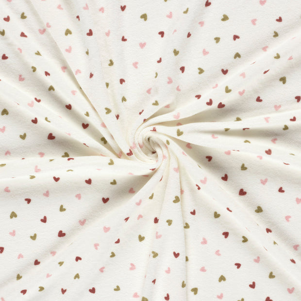 Stretch terry fabric Off White printed 