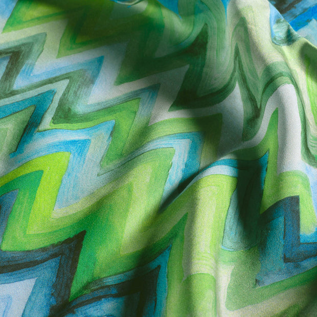 Viscose Satin fabrik Abstrakt Hellblau