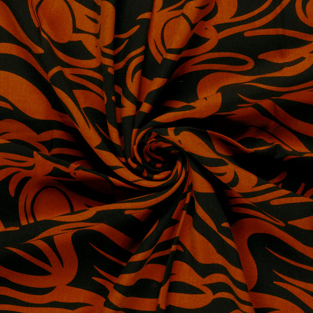 Viscose Twill fabric Brique printed 
