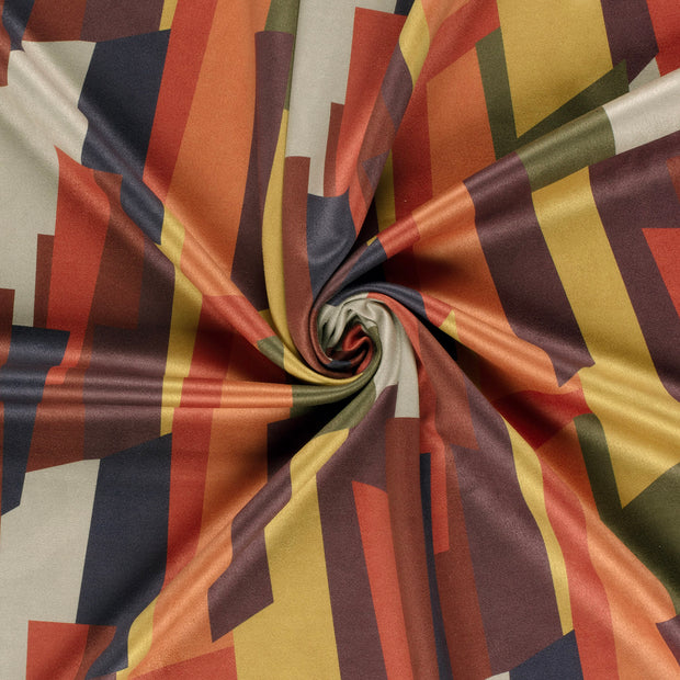 Suede leather fabric Brique printed 