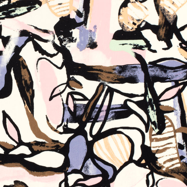 Viscose Poplin fabric Abstract Salmon