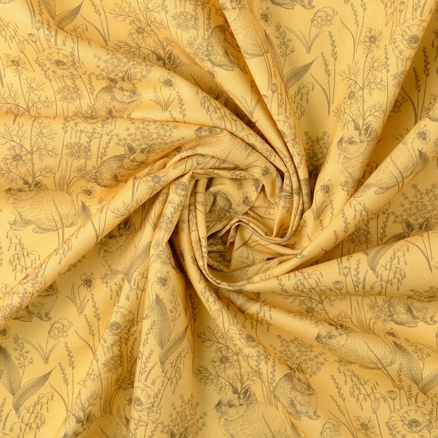 Cretonne fabric Yellow 
