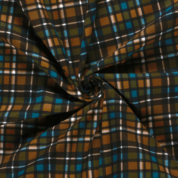 Flannel fabric Brown printed 