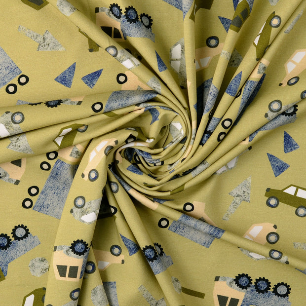 Jersey fabric Cars digital printed 