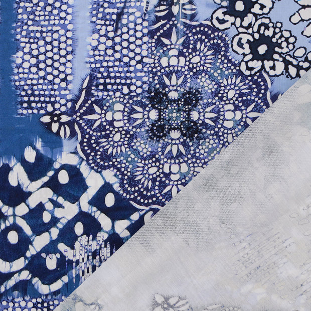 Cotton Poplin fabric Light Blue digital printed 