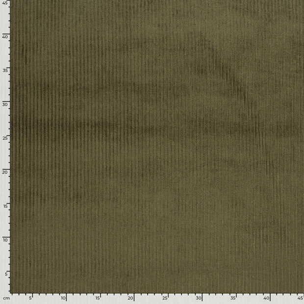 Corduroy 4.5w fabric Unicolour Khaki Green