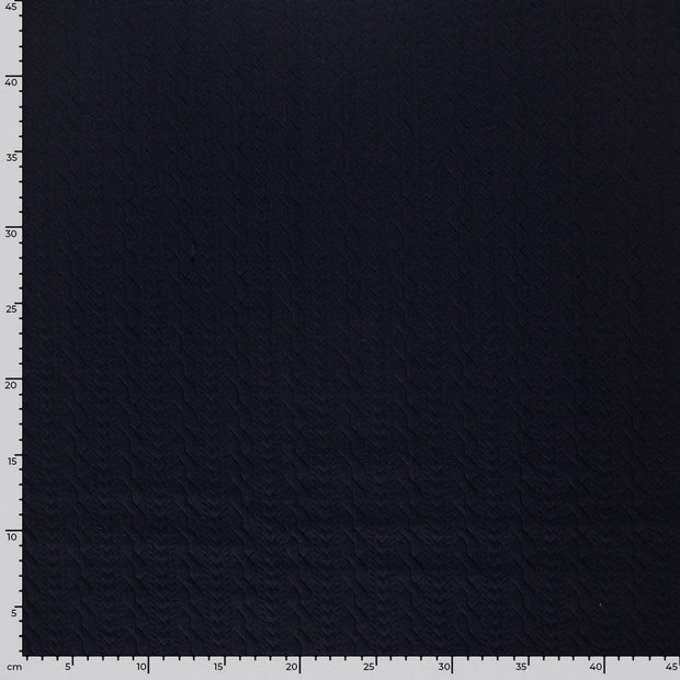 Heavy Knit fabric Cable Navy