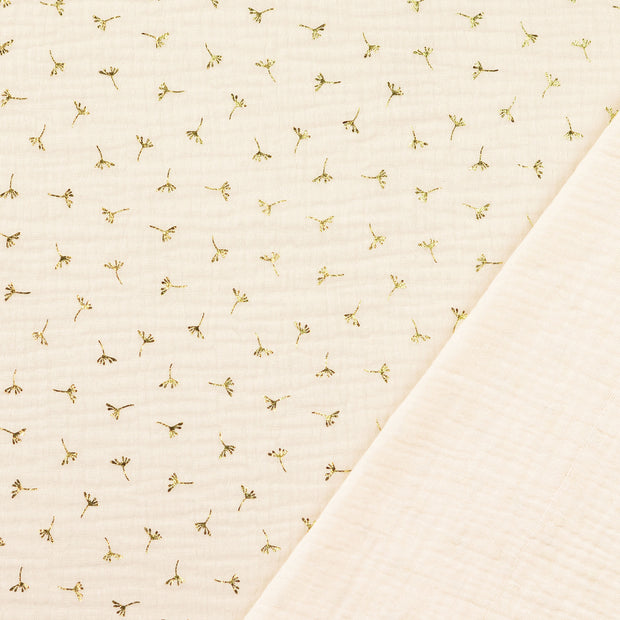 Muslin fabric Off White printed 