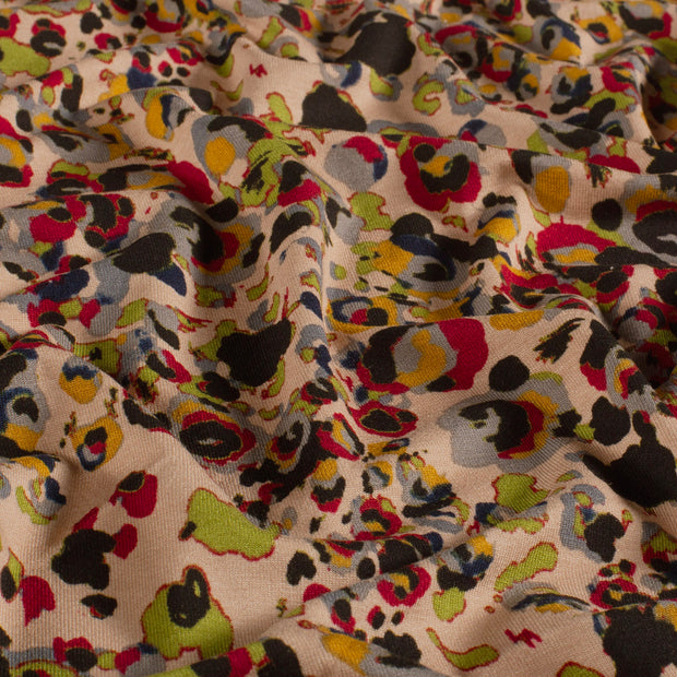Viscose Vortex Jersey fabric Abstract Camel
