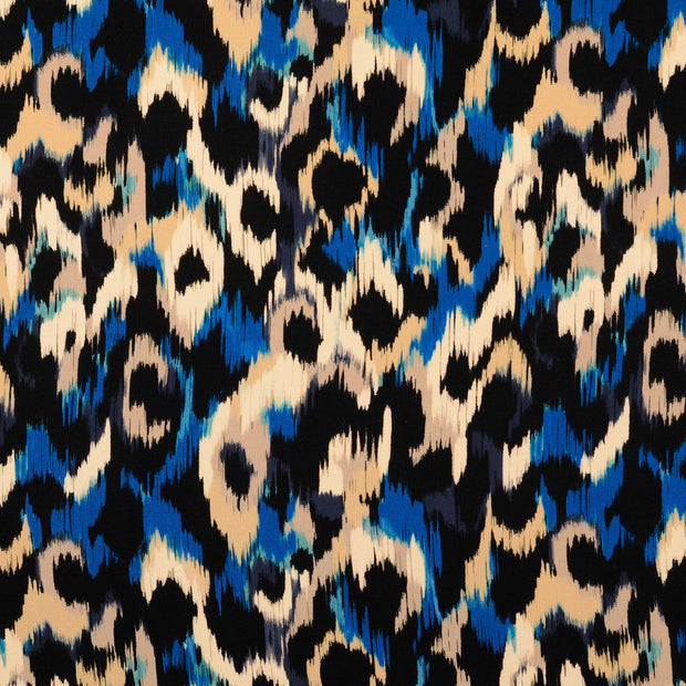 Viscose Poplin stof Bloemen Babyblauw