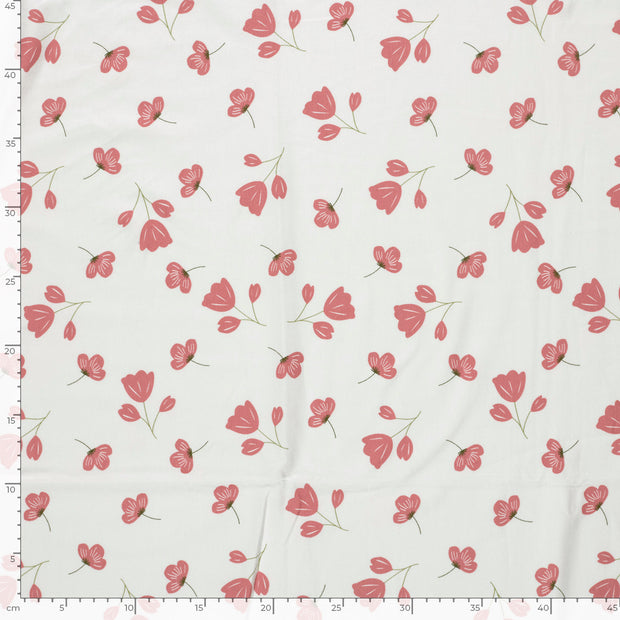 Jersey fabric Flowers Off White