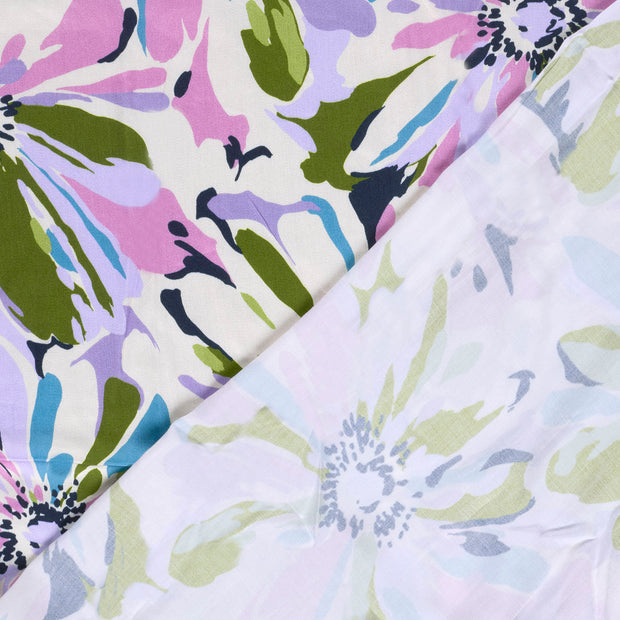 Viscose Satin fabrik Blumen digital bedruckt 